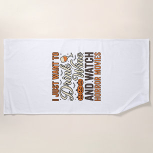 Serviette De Plage Conception de chemise vintage de films d'horreur d