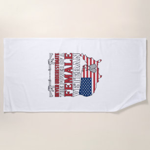 Serviette De Plage Conception de chemise vintage patriotique de pouvo