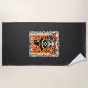 Serviette De Plage Conception de citrouille d'Halloween de raton lave