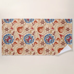 Serviette De Plage Conception de coeur Crustacé