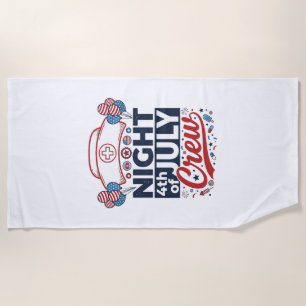 Serviette De Plage Conception de maillot patriotique d'infirmière de 