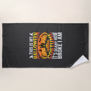 Serviette De Plage Conception de maison hantée de costume d'Halloween
