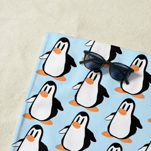 Serviette De Plage Conception de manchot (En situation)