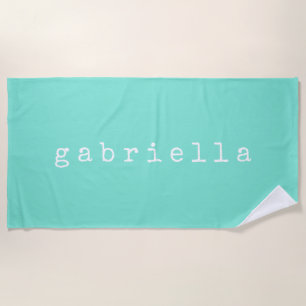 Serviette De Plage Conception de nom minimaliste simple dans Mint per