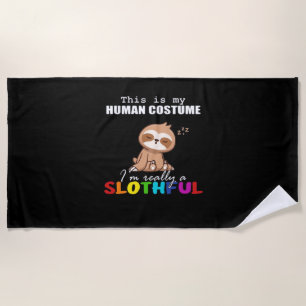 Serviette De Plage Conception de paresseux d'Halloween, c'est mon cos