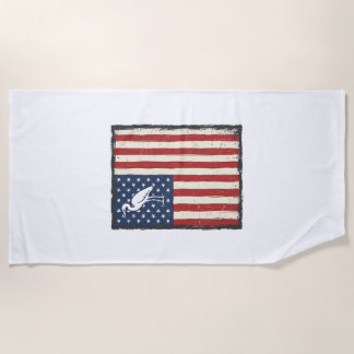 Serviette De Plage Conception de T-shirt patriotique à oiseau drapeau