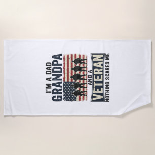 Serviette De Plage Conception de T-shirt vintage patriotique vétéran