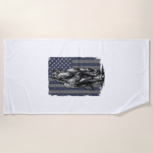 Serviette De Plage Conception de vecteur de drapeau de cheval de trai