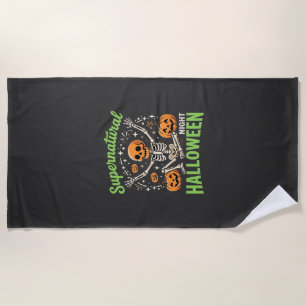 Serviette De Plage Conception de vecteur de Halloween de squelette su