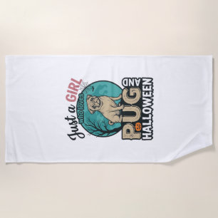 Serviette De Plage Conception de vecteur vintage de fille de Hallowee