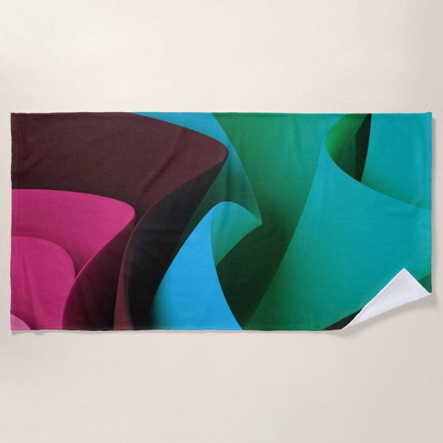 Serviette De Plage Conception des mouvements de flux de rave (Devant)
