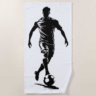 Serviette De Plage Conception d'homme de football avec ballon.