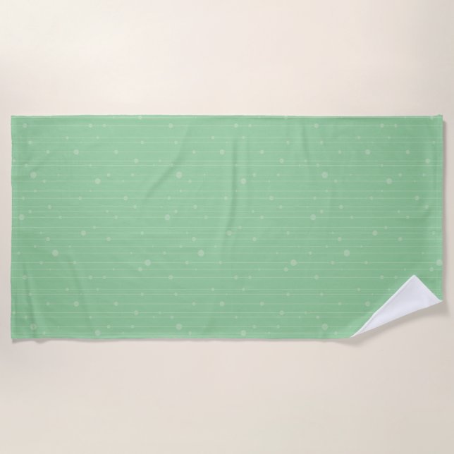 Serviette De Plage Conception écologique de la ligne minimale verte (Devant)