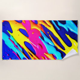 Serviette De Plage Conception Neon Splatter