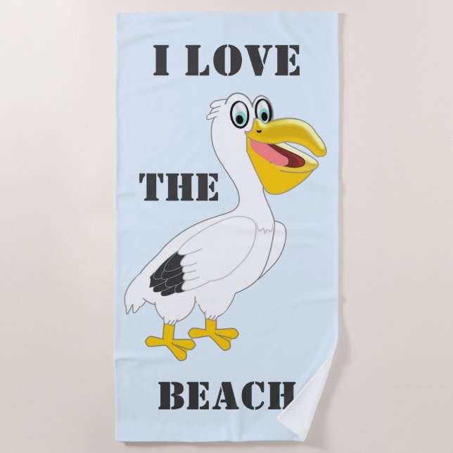 Serviette De Plage Conception pélicane personnalisée (Devant)