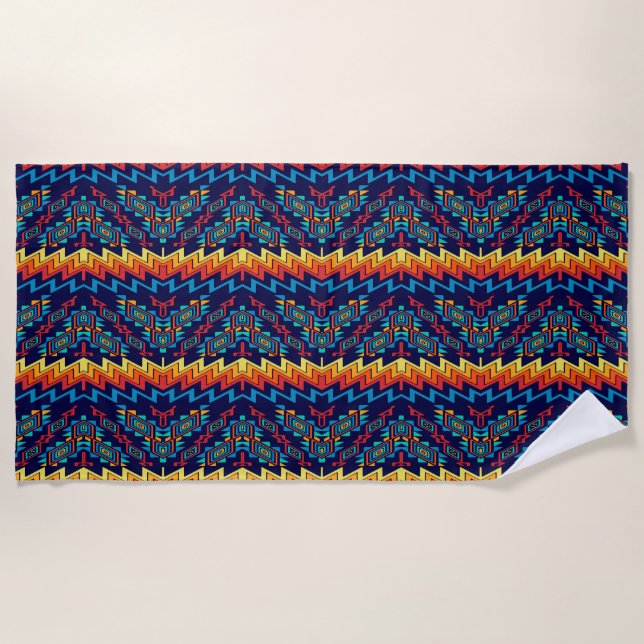 Serviette De Plage Conception tordue d'abrégé sur formes (Devant)
