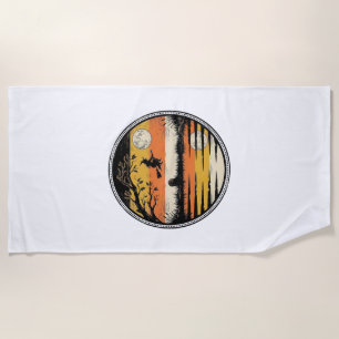 Serviette De Plage Conception vectorielle Halloween crépuscule sorciè