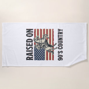 Serviette De Plage Conçu pour Chemise Western Cowboy Country 90s_
