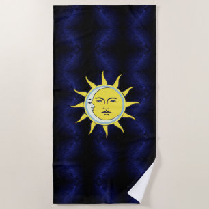 Serviette De Plage Conjonction de la Lune et du Soleil sur Galaxie Bl