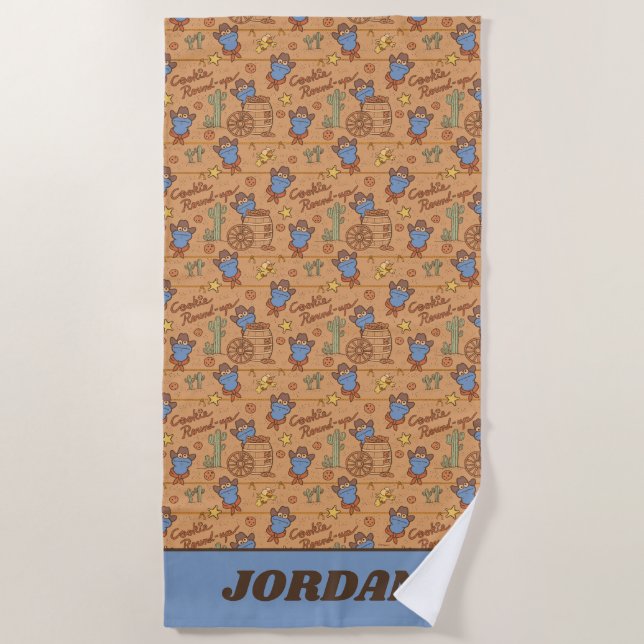 Serviette De Plage Cookie Monster | Motif de synthèse de cookies (Devant)