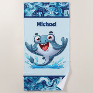 Serviette De Plage Cool boys stingray ajouter nom