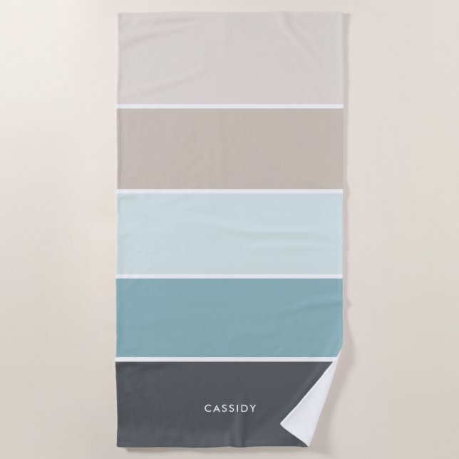 Serviette De Plage Cool Moderne Stripes Personnalisé (Devant)