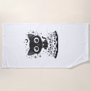 Serviette De Plage Copie de Crânes de Chat Créatif Gothique Minou Noi