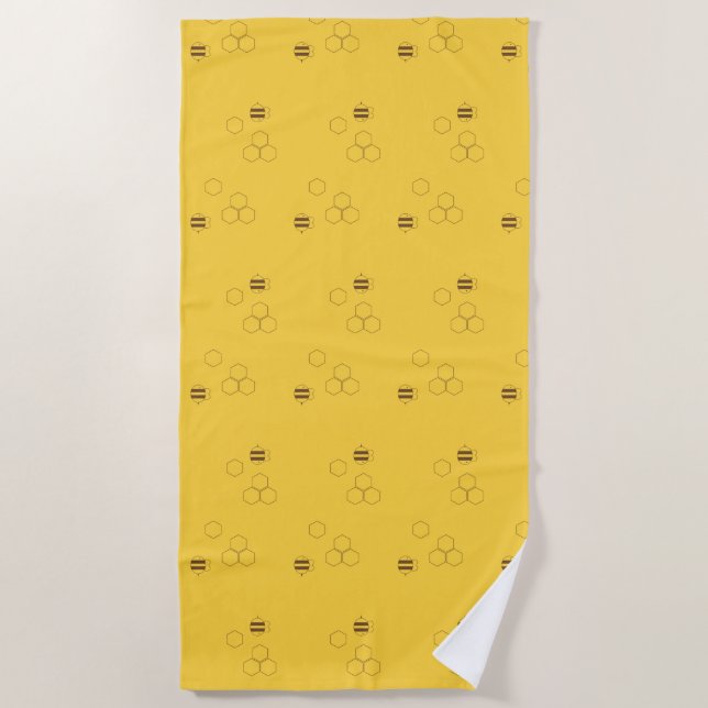 Serviette De Plage Copie de nid d'abeilles d'abeille (Devant)