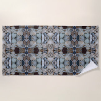 Serviette De Plage Coquillages et pierres Mosaïque Motif 30