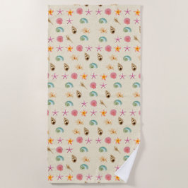 Serviette De Plage Coquillages et Plumeria