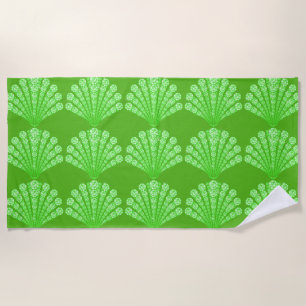 Serviette De Plage Coquillages verts en diamant