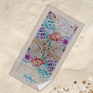 Serviette De Plage Coquille Personnalisée