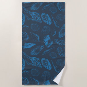 Serviette De Plage Coquilles marines tropicales