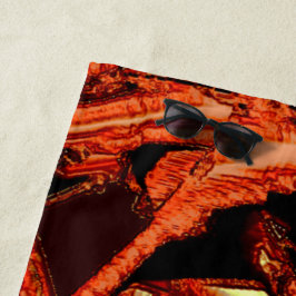 Serviette De Plage Corail ou saumon noir détruit, arrière - plan noir