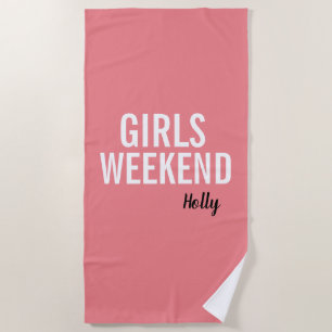 Serviette De Plage Coral Rose Girls Weekend Beach Towne