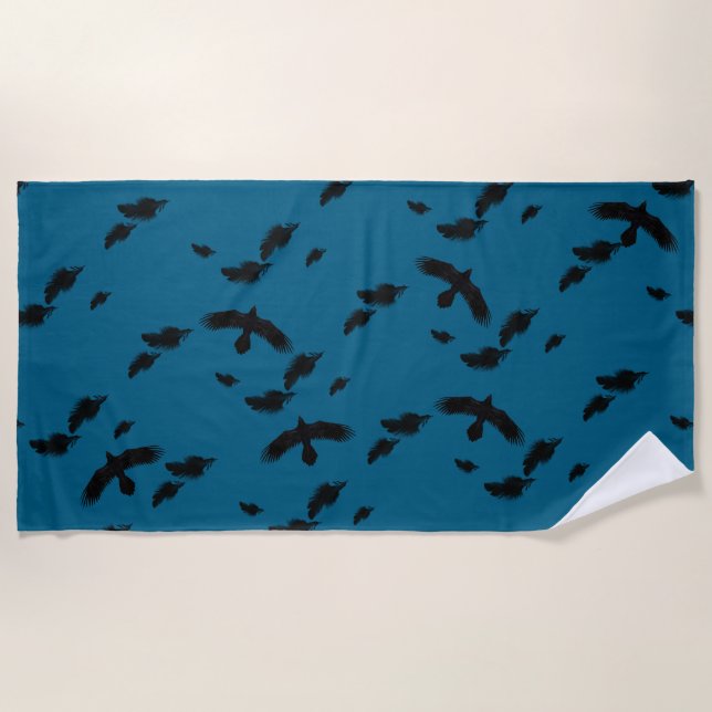 Serviette De Plage Corbeau noir (Devant)