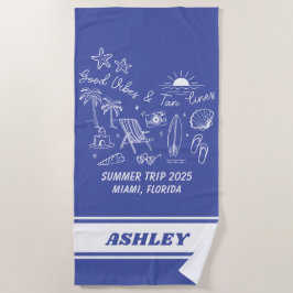 Serviette De Plage Correspondance de groupe de voyage d'été de plage 