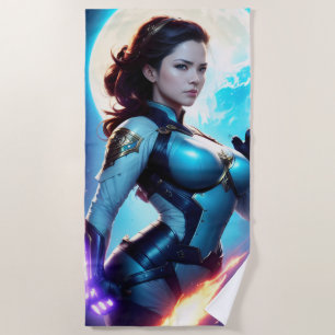 Serviette De Plage Cosmic Retro 50's Sci-Fi Nova Space Ranger