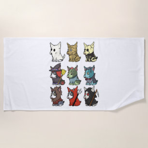 Serviette De Plage Costume d'Halloween Boston Terrier