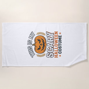Serviette De Plage Costume Halloween effrayant Citrouille Vecteur Vin