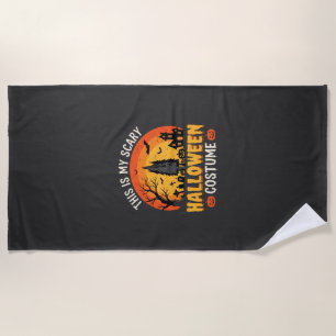 Serviette De Plage Costume Halloween effrayant Design Vintage Sunset_