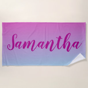 Serviette De Plage Cotton candy ombré violet et bleu