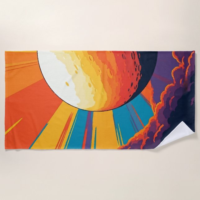 Serviette de plage Coucher de soleil céleste (Devant)