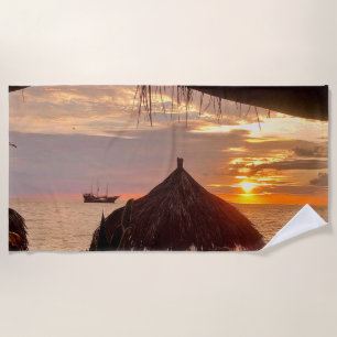 Serviette De Plage Coucher de soleil de Puerto Vallarta Palapa