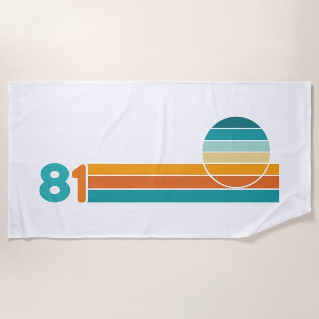 Serviette De Plage Coucher de soleil rétro 81 (Devant)