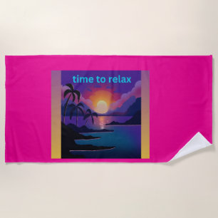 Serviette de plage Coucher de soleil tropical pour