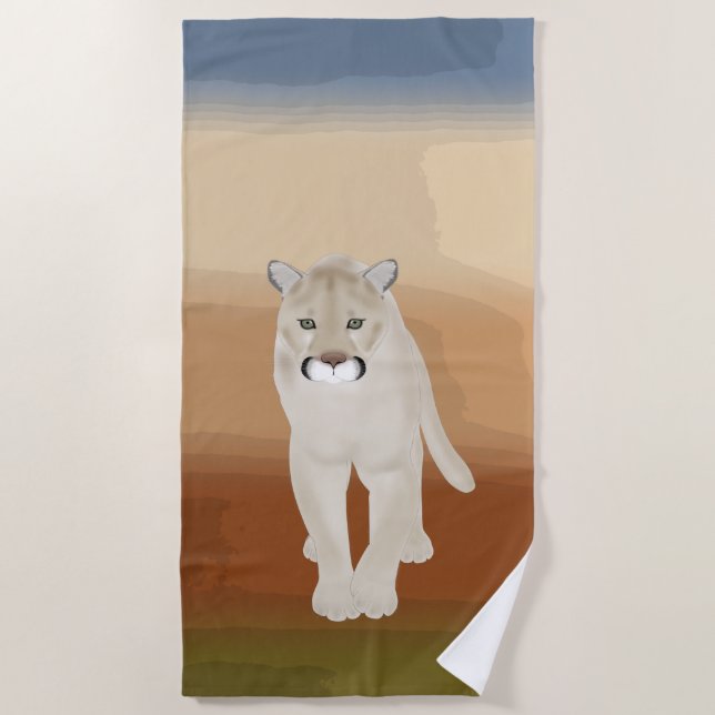 Serviette de plage Cougar (Devant)