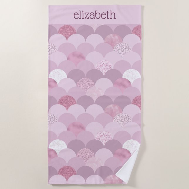 Serviette De Plage Couleur de cercle violet rose (Devant)