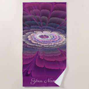 Serviette De Plage Couleur de fleur frappante Art fractal abstrait No