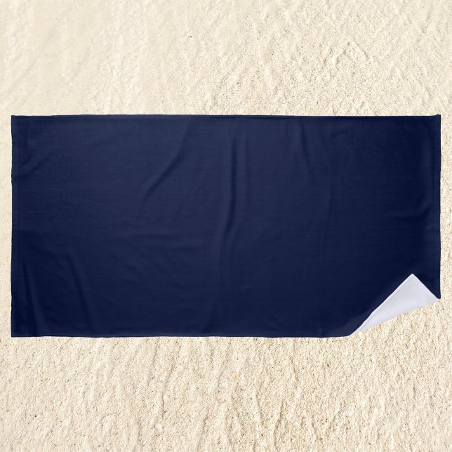 Serviette De Plage Couleur solide bleu marine de minuit (Créateur téléchargé)